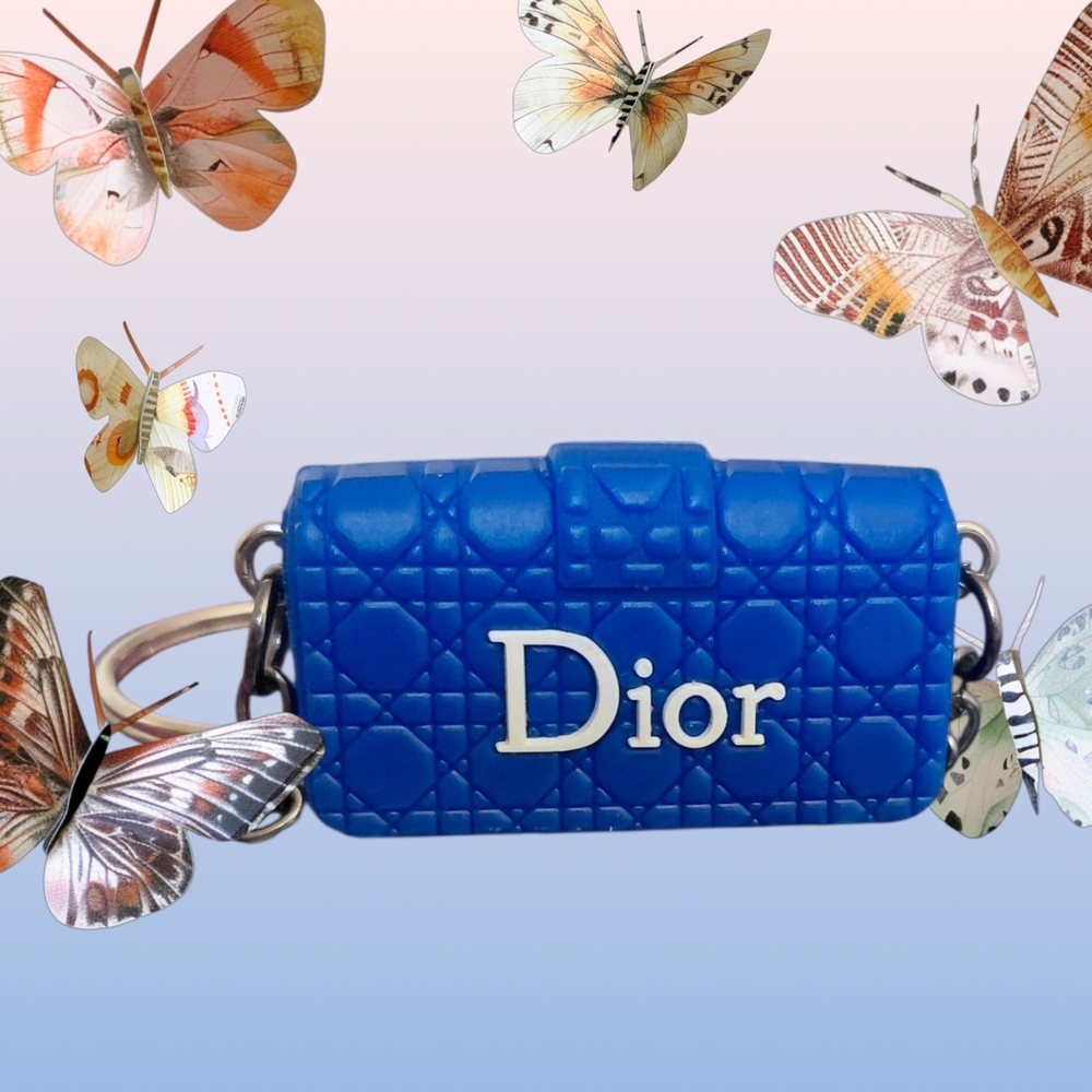 Vibrant Blue Mini Bag Keychain - Picture 1 of 2